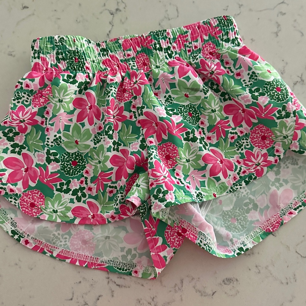 Floral Kids Shorts in Pink and Green